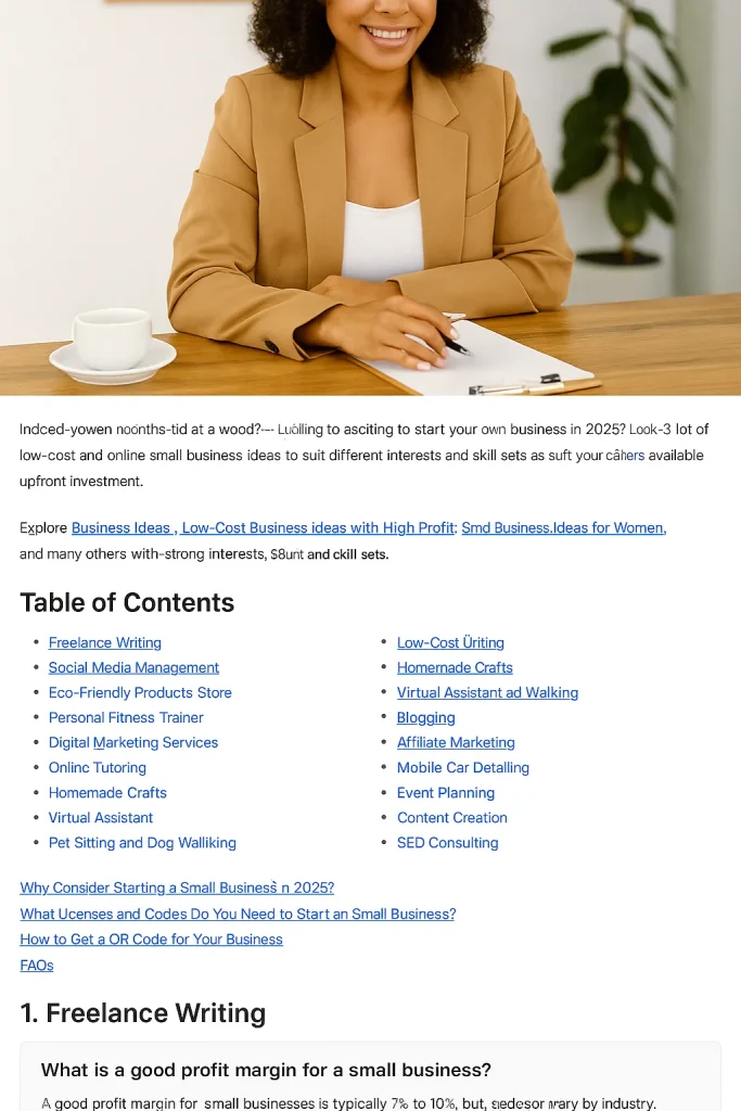 low-cost small business ideas USA 2025